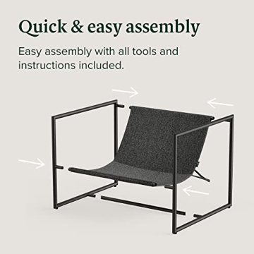 ZINUS Aidan Sling Accent Chair with Shredded Foam Cushioning