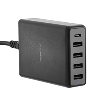 Amazon Basics 60W 5-Port Wall Charger for Fast Charging