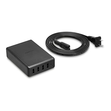 Amazon Basics 60W 5-Port Wall Charger for Fast Charging