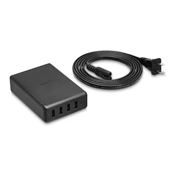 Amazon Basics 60W 5-Port Wall Charger for Fast Charging