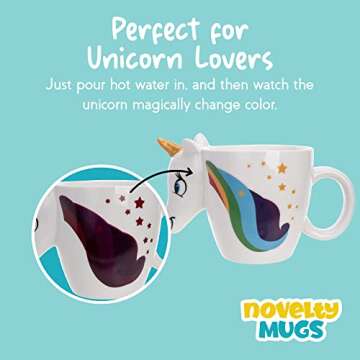 infloatables Color Changing Unicorn Mug - 3D Coffee Mug - Unique Unicorn Mug - Unicorn Color Changing Mug - 12-Ounce Rainbow Unicorn Mug - Cool Birthday Gift