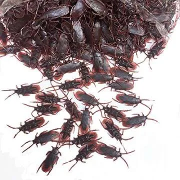 OJYUDD 100PCS Realistic Prank Fake Roaches for Parties