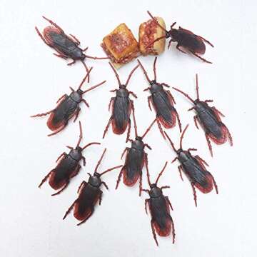 OJYUDD 100PCS Realistic Prank Fake Roaches for Parties