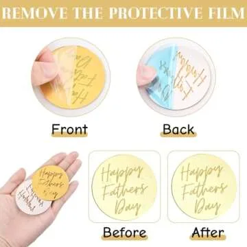 URROMA Father's Day Cupcake Toppers, 30pcs Gold Happy Father's Day Cake Topper Cake Party Art Fonts Decorations for Father's Day (Style2)