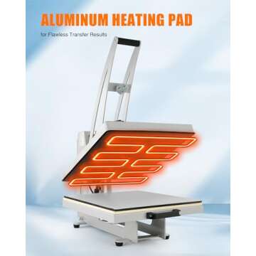 CREWORKS 16x20 Inch Heat Press Machine with Slide Out Base, Auto Open Clamshell Heat Press, Digital Clam Heat Press for T Shirts Bags Mouse Pads, Home Heat Transfer Machine for Gifts Charity