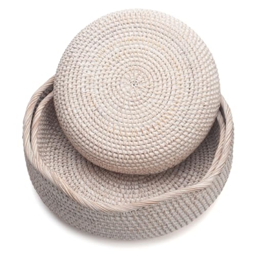 YANGQIHOME Rattan Baskets - Set of 3 for Stylish Organizing