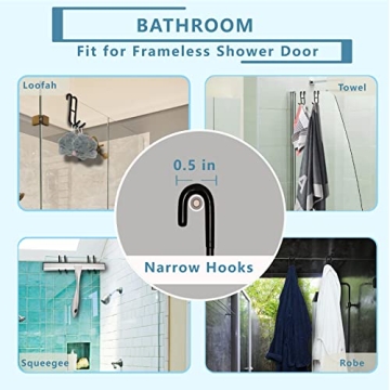 CYGGYUU Towel Hooks for Frameless Glass Shower