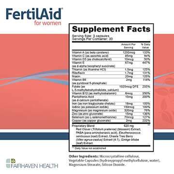 FertilAid for Women & Ovaboost Combo, Female Fertility Supplement & Natural Fertility Vitamin with M...
