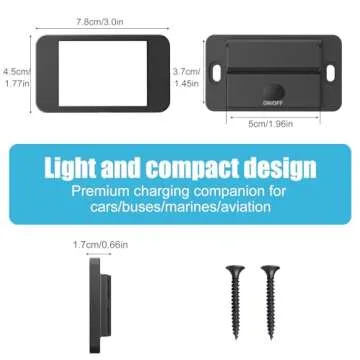 2 Pack 12V USB Outlet Surface Mount Lightweight, Dual USB C 30W and QC 18W Car USB Port 12 Volt USB Cigarette Lighter Replacement Charger Socket Panel with Button Switch for RV Bus Marine Motorcycle