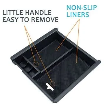 JKCOVER Center Console Accessory Organizer Compatible with Toyota Tacoma 2016 2017 2018 2019 2020 2021 2022 2023, ABS Material Box Insert Tray (Black trim)