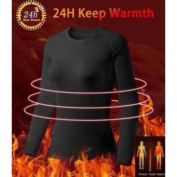 TELALEO Women's Thermal Shirts Fleece Lined Compression