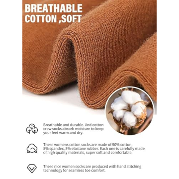 Soft FGZ Women's Cotton Crew Socks - 5 Pack Multicolored