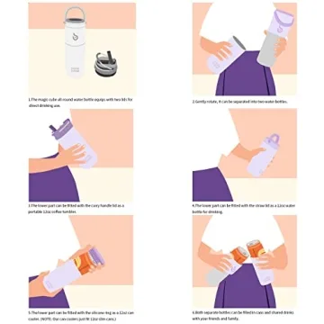 Stylish BOTTLE BOTTLE 18oz Insulated Water Bottle with Dual Lids