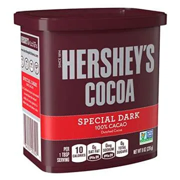 HERSHEY'S Natural Unsweetened Cocoa Containers, 8 oz (12 Count)