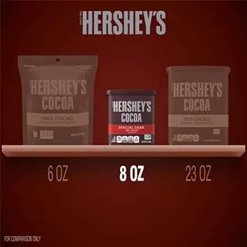 HERSHEY'S Natural Unsweetened Cocoa Containers, 8 oz (12 Count)