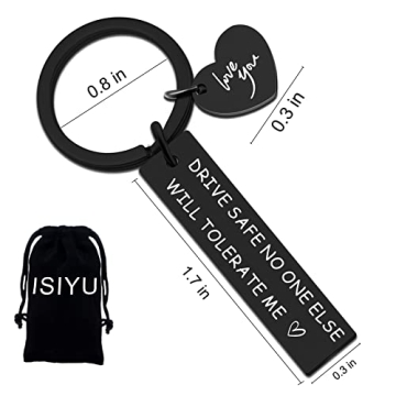 Sweetest Drive Safe Keychain for Men & Boyfriends