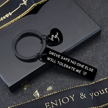 Sweetest Drive Safe Keychain for Men & Boyfriends