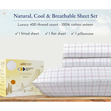 California Design Den Twin XL 400 Thread Count Cotton Sheets