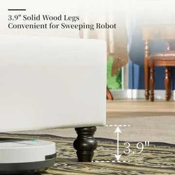 PaPaJet Bed Frame Queen Size Upholstered Platform Bed with 52.8'' Tall Sleigh Headboard, Button Tufted, No Box Spring Needed, Easy Assembly, Cream