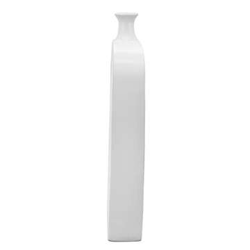24" Ceramic Vase - White Creative Contemporary Cut-Out Vase for Decorative Home Table Decor - Beautiful Stoneware Office Decoration
