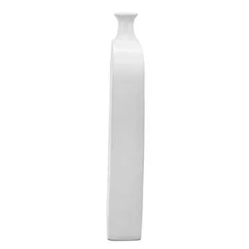 24" Ceramic Vase - White Creative Contemporary Cut-Out Vase for Decorative Home Table Decor - Beautiful Stoneware Office Decoration