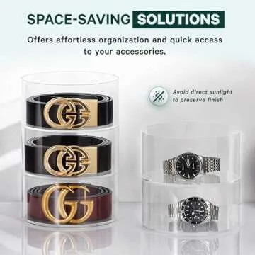STUDIOMYO 4-Layer Acrylic Belt Organizer for Closet