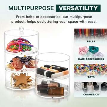 STUDIOMYO 4-Layer Acrylic Belt Organizer for Closet