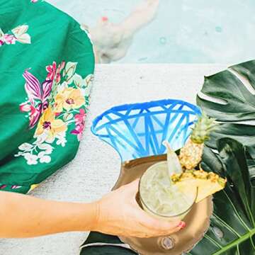 iShyan Inflatable Drink Holder 5 Pack Ring Pool Float Drink Holders Cup Floaties for Summer Pool Party