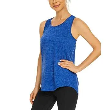 HLXFHB Workout Tank Tops for Women Gym Exercise Athletic Yoga Tops Racerback Sports Shirts Sapphire Blue