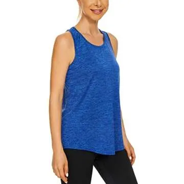 HLXFHB Workout Tank Tops for Women Gym Exercise Athletic Yoga Tops Racerback Sports Shirts Sapphire Blue