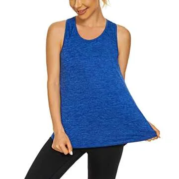 HLXFHB Workout Tank Tops for Women Gym Exercise Athletic Yoga Tops Racerback Sports Shirts Sapphire Blue