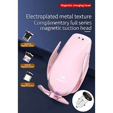 MEIMFY Wireless Car Charger Mount,Auto Clamping Air Vent Phone Holder for Car,New Upgraded Model,15W...