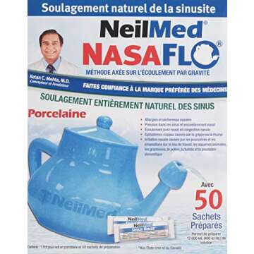 NeilMed Nasaflo Porcelain Neti Pot, 50 Count (packaging may vary)