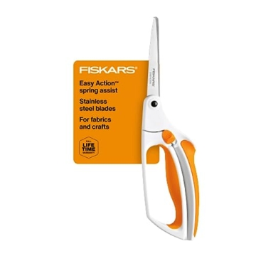 Fiskars Easy Action Scissors for Precise Cutting - Orange/White