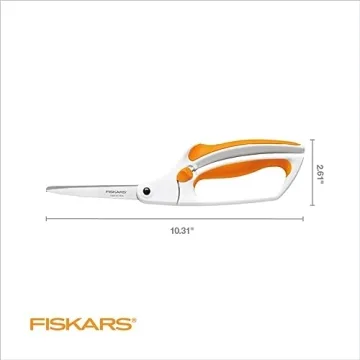 Fiskars Easy Action Scissors for Precise Cutting - Orange/White