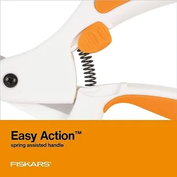 Fiskars Easy Action Scissors for Precise Cutting - Orange/White