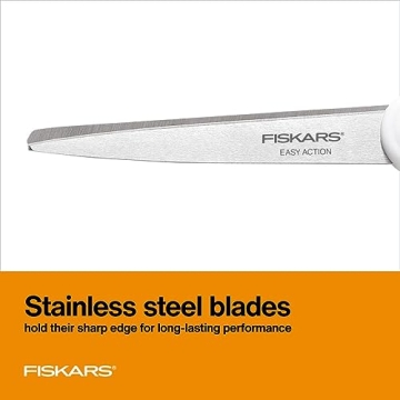 Fiskars Easy Action Scissors for Precise Cutting - Orange/White