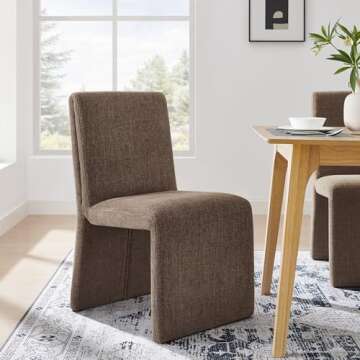 Modway Emory Fabric Slipper Dining Chair in Mocha – Modern Upholstered Accent Chair