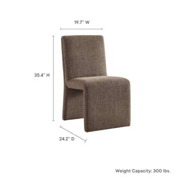 Modway Emory Fabric Slip Dining Chair - Mocha Upholstery