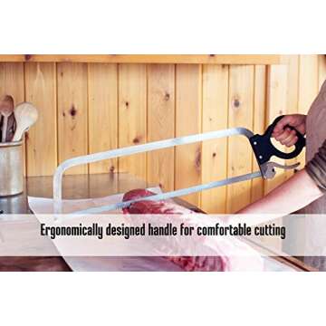 Weston Butcher Meat and Bone Saw with Stainless Steel Serrated Quick Release Handle, 25 Inch Blade