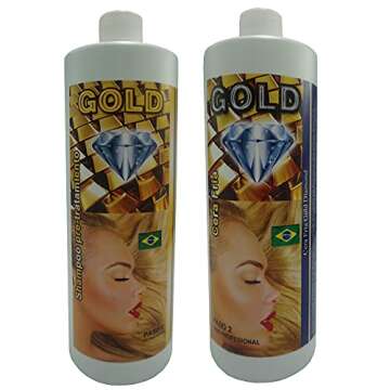 Cirugia Capilar Cera Fria Gold Diamond Azul 1 Litro con Shampoo 1000 ML (Keratina Ultra Fuerte)