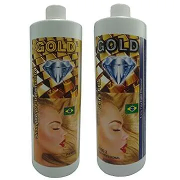 Cirugia Capilar Cera Fria Gold Diamond Azul 1 Litro con Shampoo 1000 ML (Keratina Ultra Fuerte)