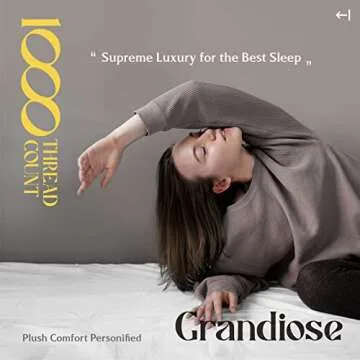 1000 Thread Count Best Bed Sheets 100% Egyptian Cotton Sheets Set - Bright White Long-staple Cotton King Sheet For Bed, Fits Mattress Upto 18'' Deep Pocket, Soft & Silky Sateen Weave Sheets