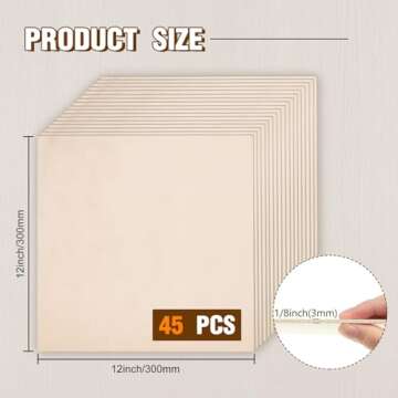 Baltic Birch Plywood 45 PCS for Crafting & Laser Engraving