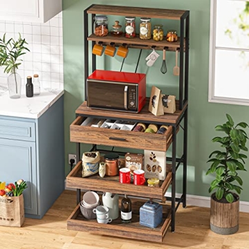 Stylish LITTLE TREE Kitchen Baker’s Rack with Power Outlets