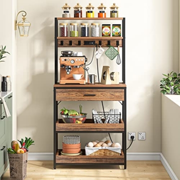 Stylish LITTLE TREE Kitchen Baker’s Rack with Power Outlets