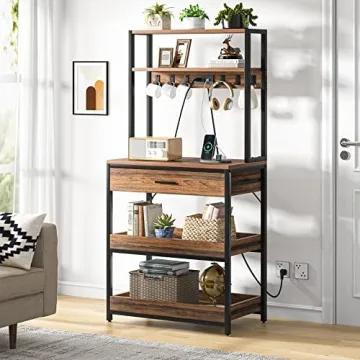 Stylish LITTLE TREE Kitchen Baker’s Rack with Power Outlets