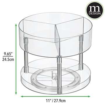 mDesign 2-Tier Lazy Susan Turntable for Easy Kitchen Organization