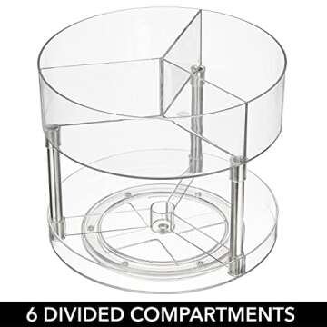 mDesign 2-Tier Lazy Susan Turntable for Easy Kitchen Organization