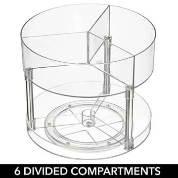 mDesign 2-Tier Lazy Susan Turntable for Easy Kitchen Organization